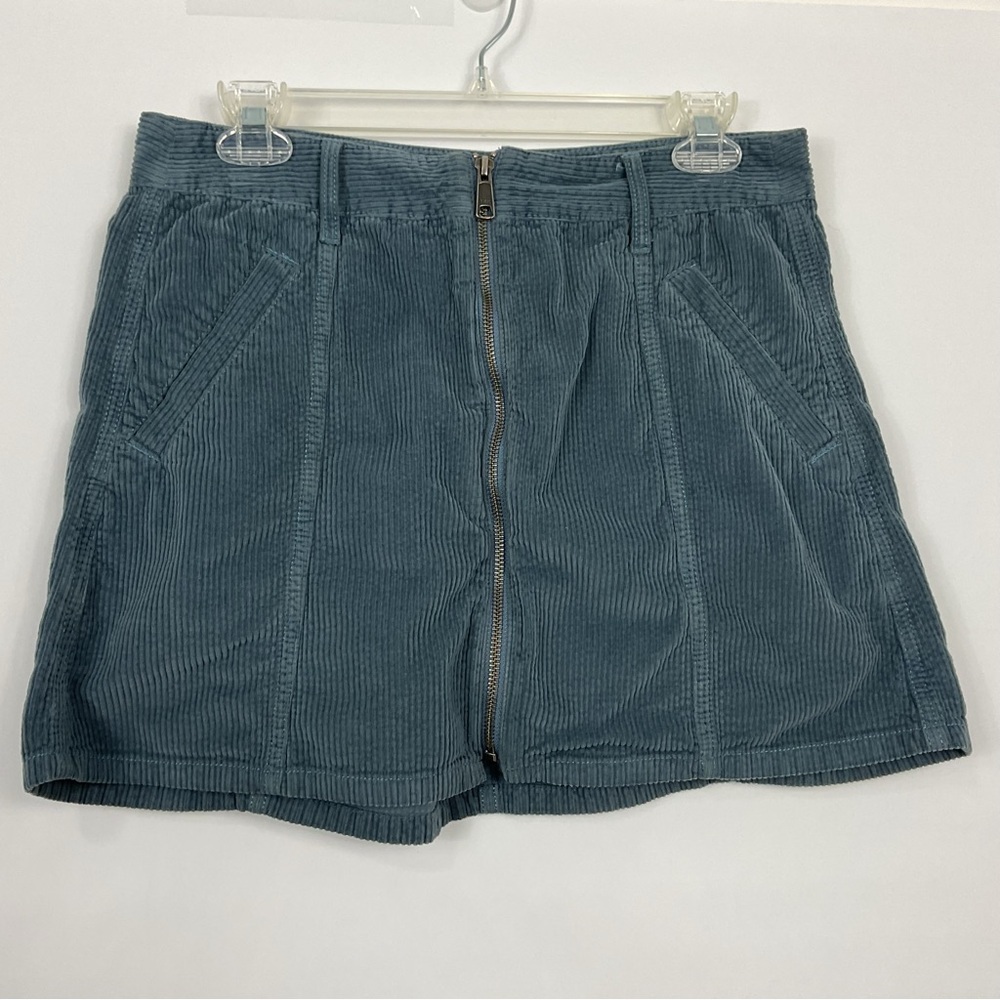 American Eagle Hi Rise A Line Corduroy Zip‎ Front Mini Skirt Size 10